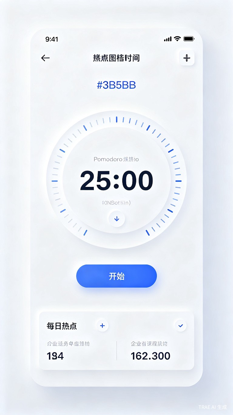 专注时钟应用界面